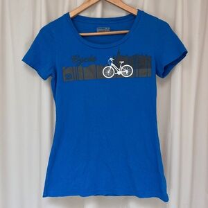 Novara blue bike cycle graphic t shirt small